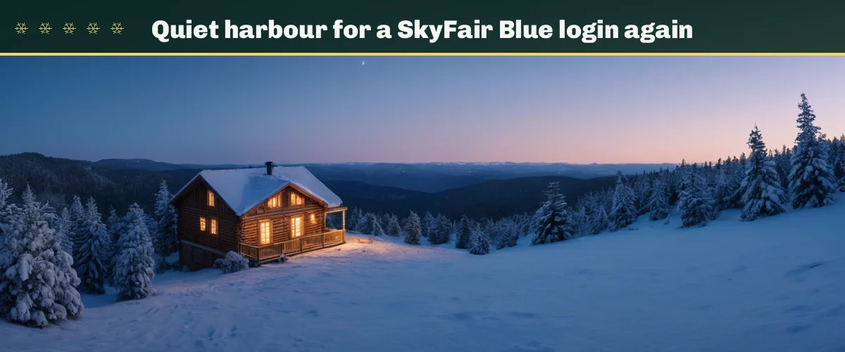 Quiet harbour for a SkyFair Blue login again — a wide snowy night scene