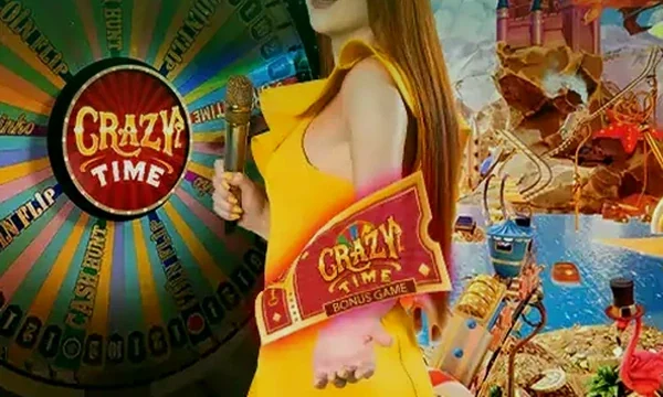 Crazy Time tile in the SkyFair lobby — Crazy Time wheel show card